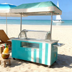 Carrito de Comida Móvil Push Street con Luces LED, Kiosco de Helados para Exteriores - Product Image 2