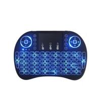 Keyboard Nirkabel Mini I8 2.4GHz dengan Lampu Latar 3 Warna, Mouse dan Keyboard Mini I8 Nirkabel Portabel