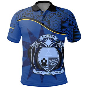 Polo estiva Nauru bianca per uomo stampa digitale Nauruan da uomo t-Shirt da <span class=keywords><strong>Golf</strong></span> a manica corta personalizzate t-Shirt Polo traspirante sfuse