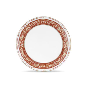 Round Dinner Plates with Gld Rim Circle Wave Point Flower Pattern <b>Dinnerware</b> <b>Set</b> Burgundy Bone China Vintage Plates Dinner <b>Set</b> - Product Image 5