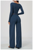 Ensemble de yoga pour femme, color block, haut 2-en-1 et leggings taille haute sculptants, respirant et extensible pour la course et le fitness