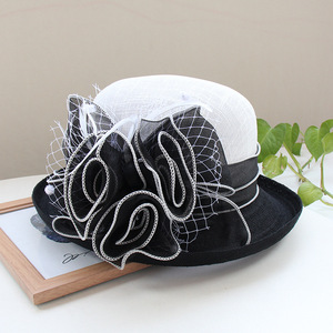 <strong>Women's</strong> <strong>Wedding</strong> Bridal <strong>Hat</strong> with Lace Organza Kentucky Derby Church Party Top <strong>Hat</strong> <strong>for</strong> Adults <strong>for</strong> Outdoor Summer Sports Scenes - Product Image 1