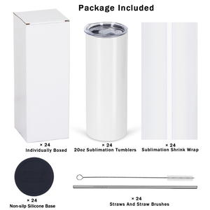 50Pack Stainless Steel Vacuum Sublimation Tumblers 20 oz Bulk Blank <b>Cups</b> White with <b>Lid</b> <b>and</b> <b>Straw</b> for Business Gifts - Product Image 5