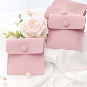 Sacs de rangement pour bijoux en velours recyclables avec fermeture à bouton-pression pour bagues, bracelets, colliers - Emballage cadeau, pochettes - Product Image 4