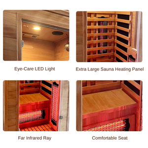 Sauna a Infrarossi Elettrica Portatile KLAFIN in Legno di Hemlock per Più Persone, Moderna Cabina Spa per Appartamenti - Product Image 4