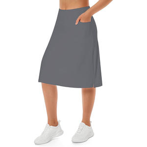 Rok Golf Tenis Wanita Grosir Ukuran Besar Dengan Saku Samping Pinggang Tinggi Kasual Sederhana OEM Rok Panjang Wanita - Product Image 6