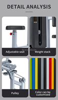 Machine commerciale de musculation dorsale et pectorale avec siège réglable pour l'entraînement en force des muscles de la poitrine et du dos en salle de sport