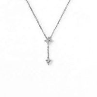 Collier à deux chaînes fantaisie en argent 925 plaqué or 18 carats avec diamants fantaisie, apparence unique et personnalisée de Maimang
