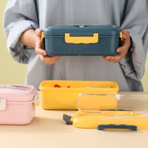 Giá tốt nhất thép không gỉ Bento Lunchbox đưa ra container thực phẩm với thuận tiện mang theo xử lý - Product Image 1