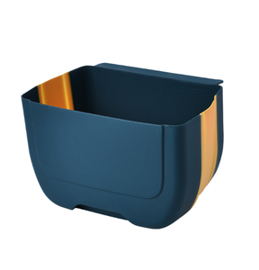 Small Hanging Folding Trash Can for Kitchen Cabinet Door Mount,Collapsible Trash Can Upgrade Foldable Waste Bin