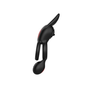 Anillo Vibrador de Doble Aro de 7 Velocidades con Diseño de Conejito y Revestimiento de Silicona para el Placer Íntimo Compartido - Product Image 1