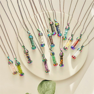 MIENTER cristal bouteille de parfum bijoux chaîne de mode gravier naturel <span class=keywords><strong>dérive</strong></span> bouteille collier - Product Image 1