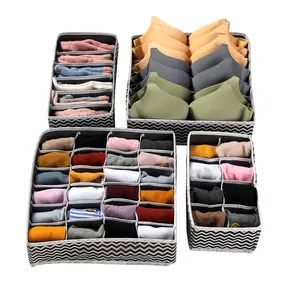 SimpleHouseware Foldable Cloth Storage Box Closet Dresser Drawer Divider Organizer Basket Bins for Underwear Bras