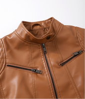 Nouvelle veste en daim style européen pour moto, imperméable, coupe-vent, écologique, fermeture éclair, coupe courte, pour femme
