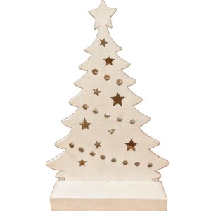 Ornement en bois en forme de sapin de Noël, découpé au laser, en peuplier, à suspendre, pour la décoration de la maison, de l'hôtel, du restaurant, décoration de Noël - Product Image 5