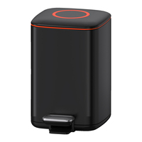 Cubo de Basura de Pedal de Alta Calidad Haoshiduo Serie MIYA, 9L 12L, Abierto, de Acero Inoxidable, Tipo de Presión, Ecológico para Uso Doméstico