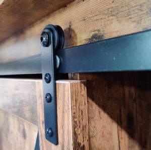 लिविंग रूम या बेडरूम के भंडारण के लिए फायरप्लेस के साथ फार्महाउस लकड़ी के पैनल टीवी स्टैंड - Product Image 3