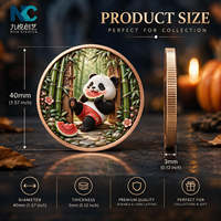 Pièce de monnaie Panda personnalisée, pièce commémorative en alliage de zinc et cuivre massif avec boîte de présentation en acrylique pour cadeaux
