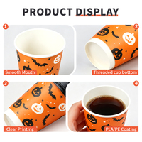 Gobelet à double paroi Jack O Lantern personnalisé, imprimé, saveur pomme caramel, en kraft, isolé, jetable, 12 oz, fournisseur en gros