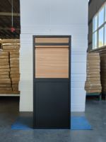 Boîte aux lettres extérieure en acier galvanisé, autoportante, avec serrure antivol, finition imitation bois pour jardin et cour