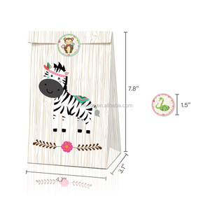 Huancai-bolsas de fiesta de animales para niños, bolsas de estilo indio, Selva, bosque, 24 paquetes - Product Image 4