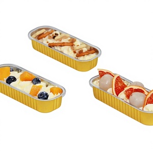 500pcs <strong>Disposable</strong> Aluminum Foil Baking Cups 7oz <strong>Mini</strong> Cake Pans Rectangle Cupcake Containers For <strong>Dessert</strong> Cheesecake Creme Brulee - Product Image 2