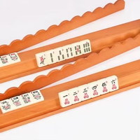 Table de Mahjong Américaine avec Supports en Bois Massif et Poussoirs Magnétiques, Pliable, Écologique, Portable, Modèle de Camping Moderne de 17,5 Pouces
