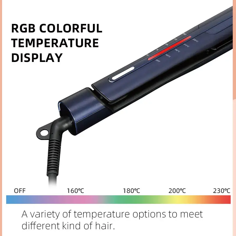 KangRoad RGB Display colorato professionale piastre per capelli arricciatura dei capelli e dritto 2 in 1 capelli ionici piastra