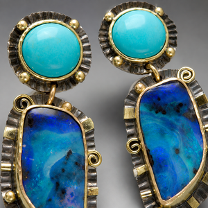 Orecchini a Goccia con Motivo Onde Blu Oceano per Donne, Orecchini Pendenti Creativi a Forma d'Onda, Gioielli Eleganti e alla Moda - Product Image 3
