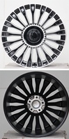 Nouvelles jantes en alliage multi-rayons JXAP 18-20 pouces 5x112 Noir brillant finition usinée compatibles avec Audi A6 Mercedes Classe E/S & Maybach