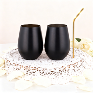 Vaso Personalizado con Logotipo Láser, 500 ml, 17 oz, Tipo Huevo, Acero Inoxidable <span class=keywords><strong>Mate</strong></span>, Pared Simple, Color Negro <span class=keywords><strong>Mate</strong></span>, Blanco, Dorado, Arcoíris - Product Image 1