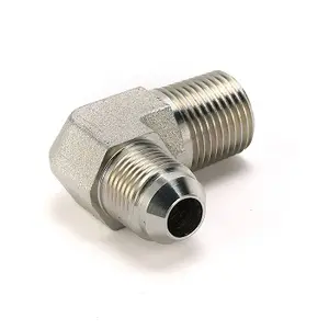 Adapter Hose Fitting 90 Degree Elbow JIC Male 74 Degree Cone NPT Male For 1JN9 Hydraulic