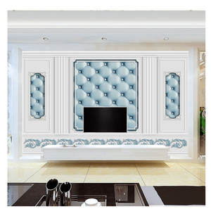 Style européen salon Tv fond papier peint 3d plâtre ligne murale canapé Film télévision mur tissu chambre 8D papier peint - Product Image 4