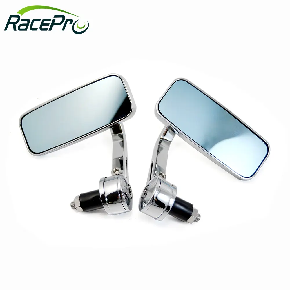 RACEPRO miroir universel de guidon de moto 1 pouce ou 7/8 pouce, extrémité de barre rectangulaire pour Kawasaki Suzuki Yamaha Harley