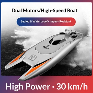 Lancha a Control Remoto Transfronteriza de Alta Velocidad, Barco Eléctrico 2.4G, Juguete Acuático Recargable para Niños, Juguete de Verano para Exteriores - Product Image 4