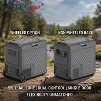 Réfrigérateur de voiture/camping-car 55L avec roues, double zone, R600a, 12V/24V, portable, pour camping familial et activités de plein air