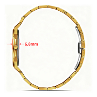 Fábrica de relojes ODM OEM, reloj personalizado de moda, sencillo, ultrafino de 6.8MM, con logotipo, estilo empresarial, informal, cuadrado, en caja de regalo para hombre.