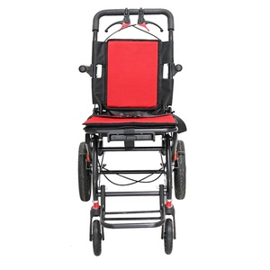 Venta de fábrica, neumáticos traseros de 12 ", silla de ruedas Manual portátil de aleación de aluminio, silla de ruedas plegable ligera para viajes - Product Image 3