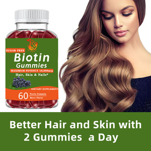 High Potency Skin Care Beauty Supplement Improve Skin Hydration Help Thick Hair <b>Biotin</b> <b>Gummies</b> with Sodium - Product Image 4