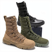 Bottes de travail en cuir imperméables montantes pour homme et femme, avec embout en acier, idéales pour la randonnée dans le désert et la jungle
