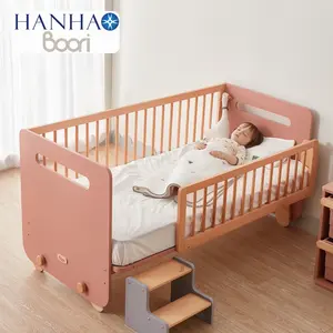 Only B2B Boori 3 en 1 Co Sleeper Baby Toddler Bed Frame Twin Size Cama individual de madera para niños