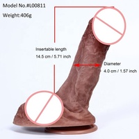 Insertable Length 5.71 Inch Realistic Lifelike Veins Ridges Artificial Asian Penis Soft Silicone Waterproof Suction Cup Dildo