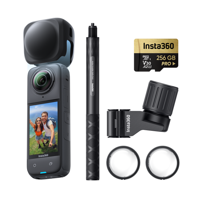Insta360 X4 Get-Set Vlog Motorcycle Ultimate Multiview Bike Driving Backbag Travel Snowboard Ski Sports Camera Handheld Camera