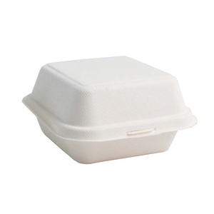 Boîte à hamburger jetable biodégradable en pulpe de canne à sucre, emballage pour pâtisserie, boîte à soufflé, boîte à lunch, boîte à tiramisu, emballage alimentaire - Product Image 4