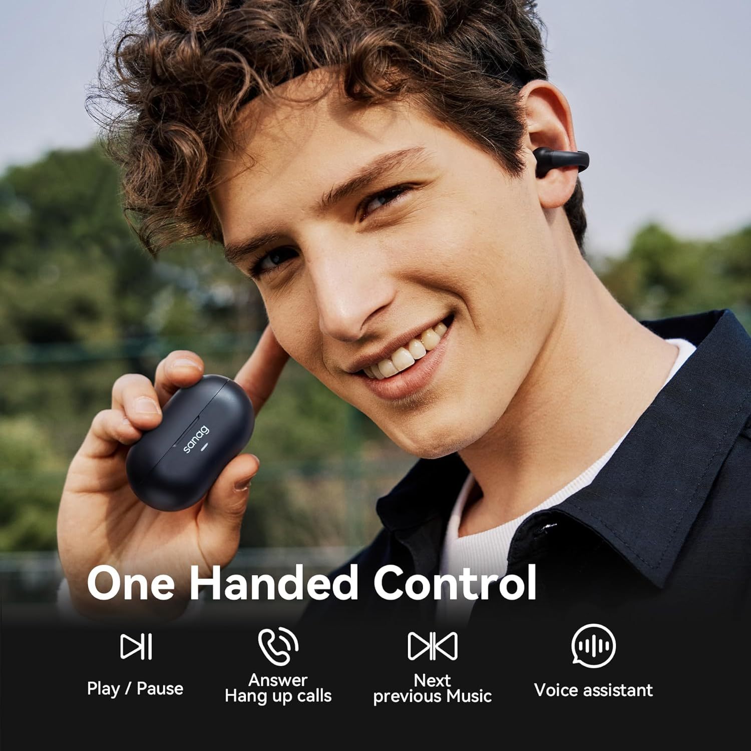 Auricolari Wireless Bluetooth 5.3 Con Gancio, Piccoli E Mini Per Sport, E09