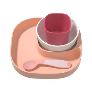 Экологически чистый милый набор посуды для малышей, Детская тарелка, набор для кормления ребенка