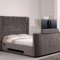 Bestseller Klassisches Schnitzerei Modernes Bett mit TV für Großhandel Smart-Bett mit TV Verstellbares TV-Bett