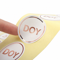 Autocollants en papier adhésif personnalisés en vrac avec nom de marque, estampage à chaud pelable, impression en feuille d'or rose