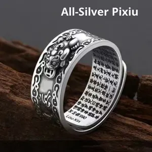 Bague de fortune argentée tendance pour hommes et femmes, bague d'index, de majeur et de pouce dominante, principalement en alliage - Product Image 5