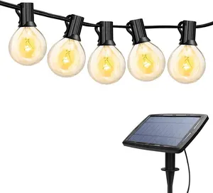 Hotsale energy saving 28ft manufacturer Outdoor waterproof LED G40 LED string light powered by solar panel